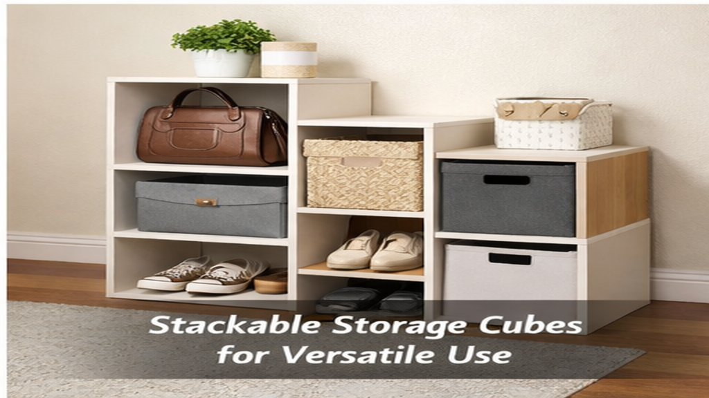 stackable entryway storage cubes for small apartment organization